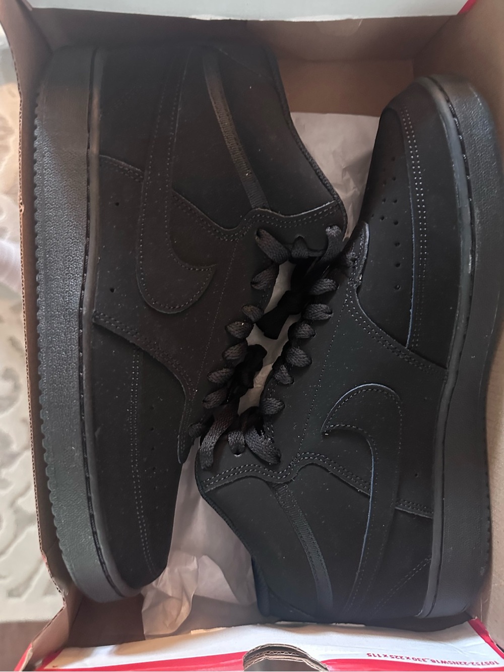 Nike Court Vision Mid Triple Black Sneakers Men’s 9 Women’s 10.5 NWT